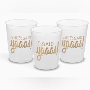 🦄New 16 Cups: 14 SHE SAID YAAAS -16oz Clear Hard Plastic Party Cups